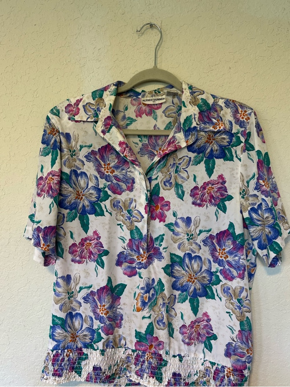 Vintage Alfred Dunner Floral Blouse, Cottagecore button front Retro Top